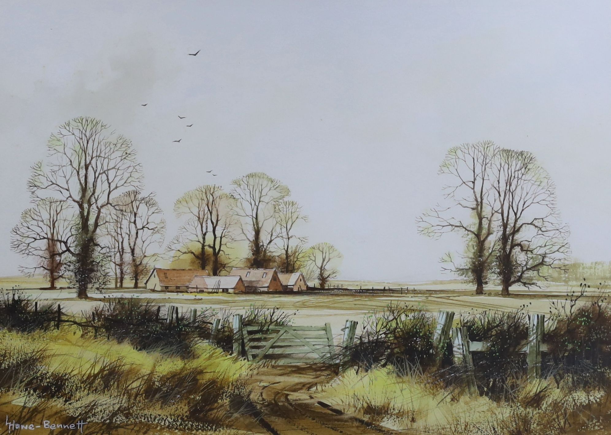 Lewis Howe-Bennett (b.1936), four watercolours, Autumn landscapes, signed, largest 26 x 42cm